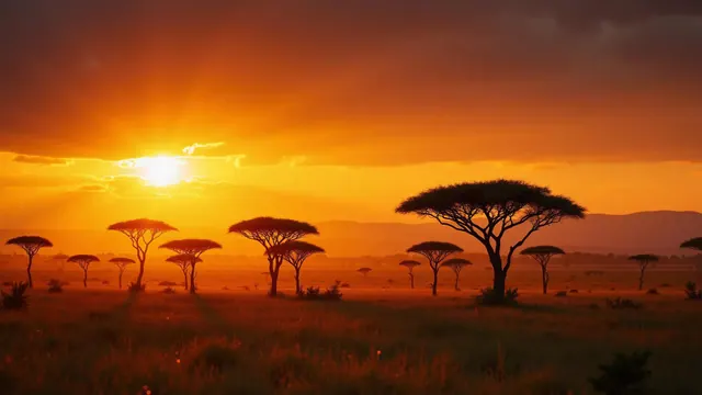 African landscape at golden hour